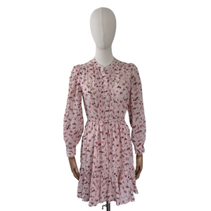 Lucky Brand Long Sleeve Mini Dress Pink Floral S